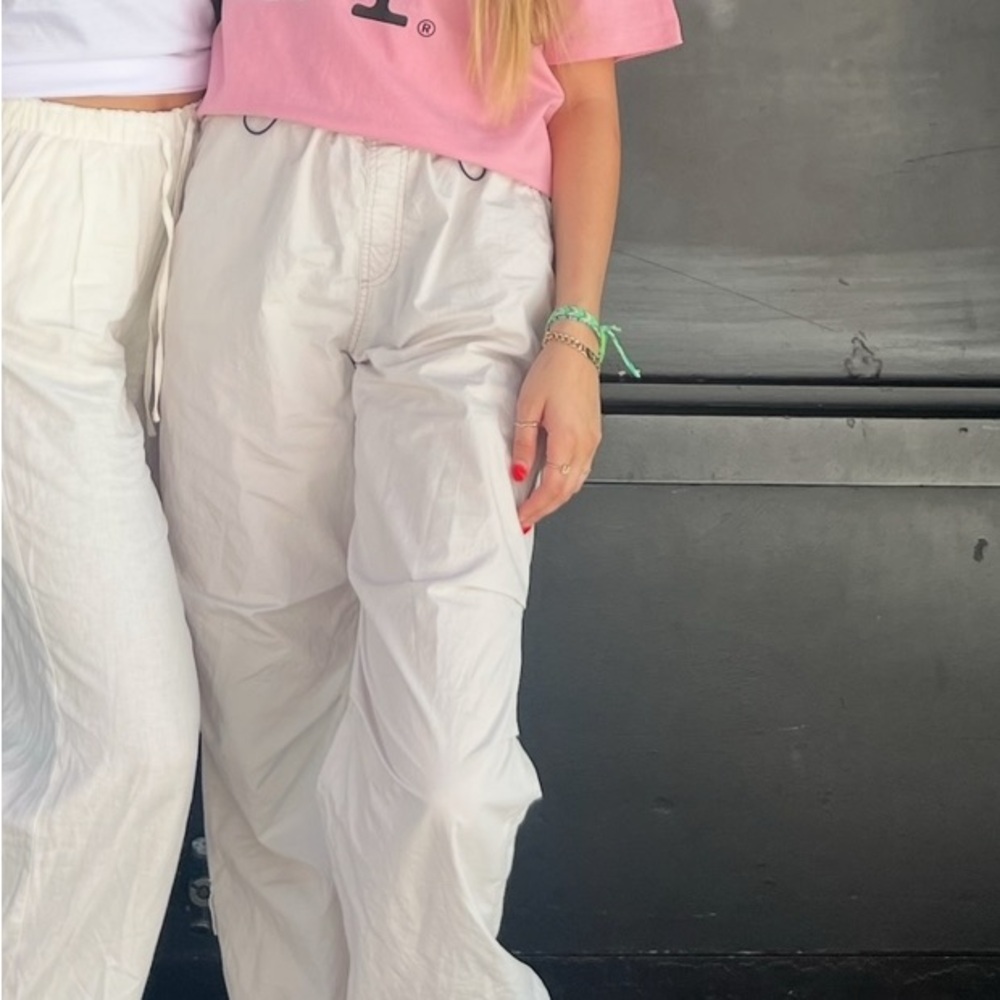 Garage White Relaxed Fit Pants